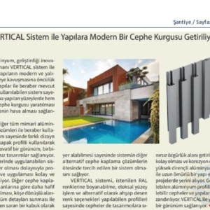 Saray, VERTICAL Sistem ile Yapılara Modern Bir Cephe Kurgusu. | Şantiye Dergisi